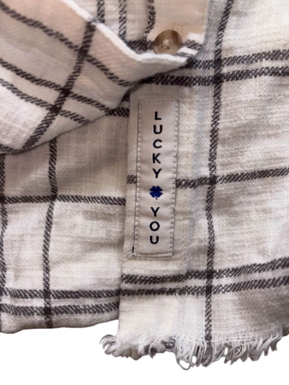 Lucky Brand Raw Edge Cropped Button Down Shirt - Picture 5 of 13